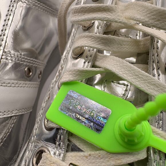 DIOR HOMME Metallic Low Top Sneakers Silver White Sz 42.5/US 9.5 $670 - Picture 14 of 15